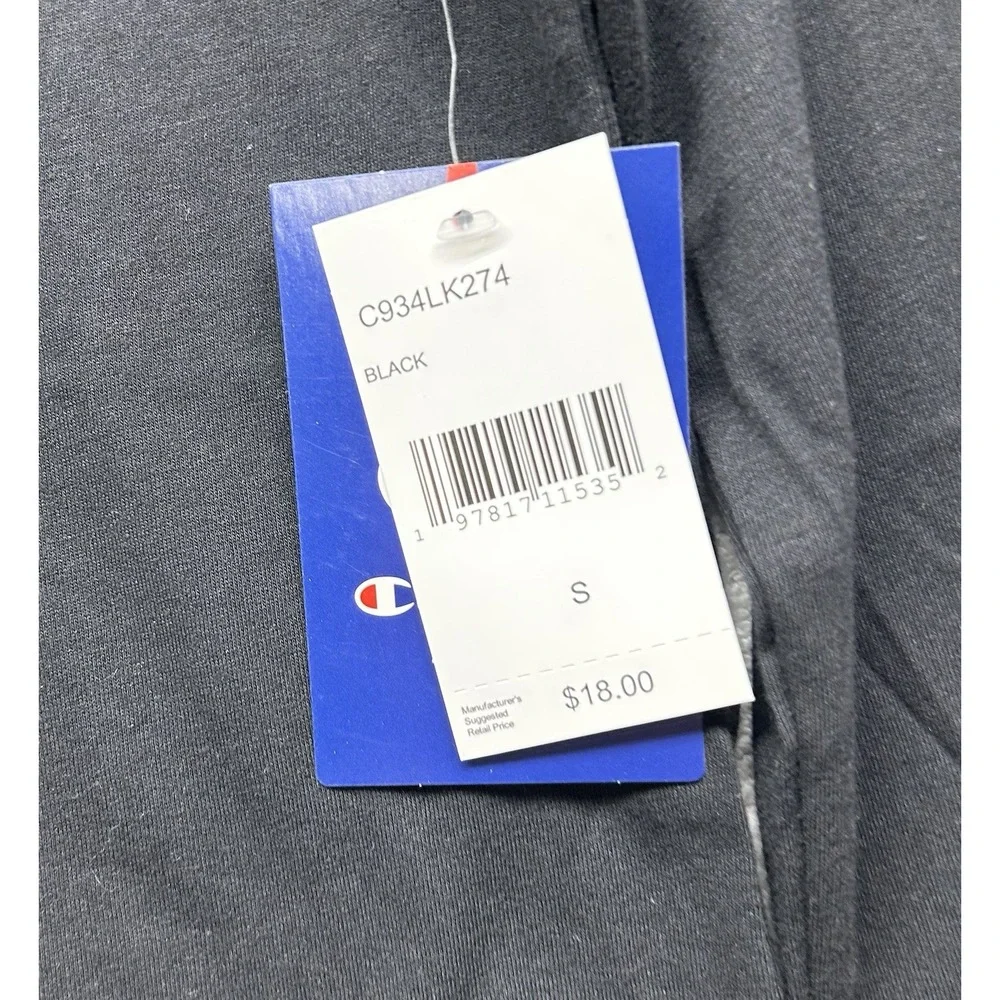 Champion Kids Size S Black Long Sleeve Crew Neck T Shirt New (U6)